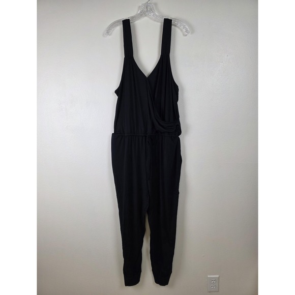 Skinnygirl Pants - Skinnygirl Jumpsuit Womens XL Miranda Black Pockets Tie Waist Stretch Lounge